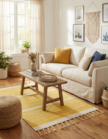 4' 1 x 6' 1 Hand Woven Chindi Cotton Rug