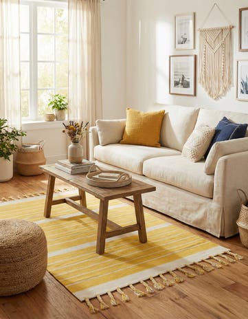 4' 1 x 6' 1 Hand Woven Chindi Cotton Rug