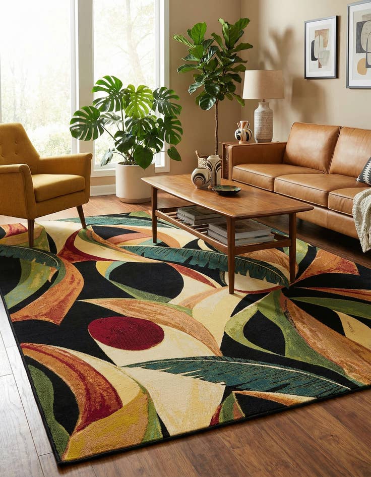 Detail image of  6' x 9'  Washable Botanical Indoor / Outdoor Rug