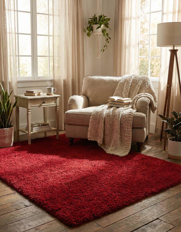 Detail image of  7' 10 x 11' Solid Shag Rug