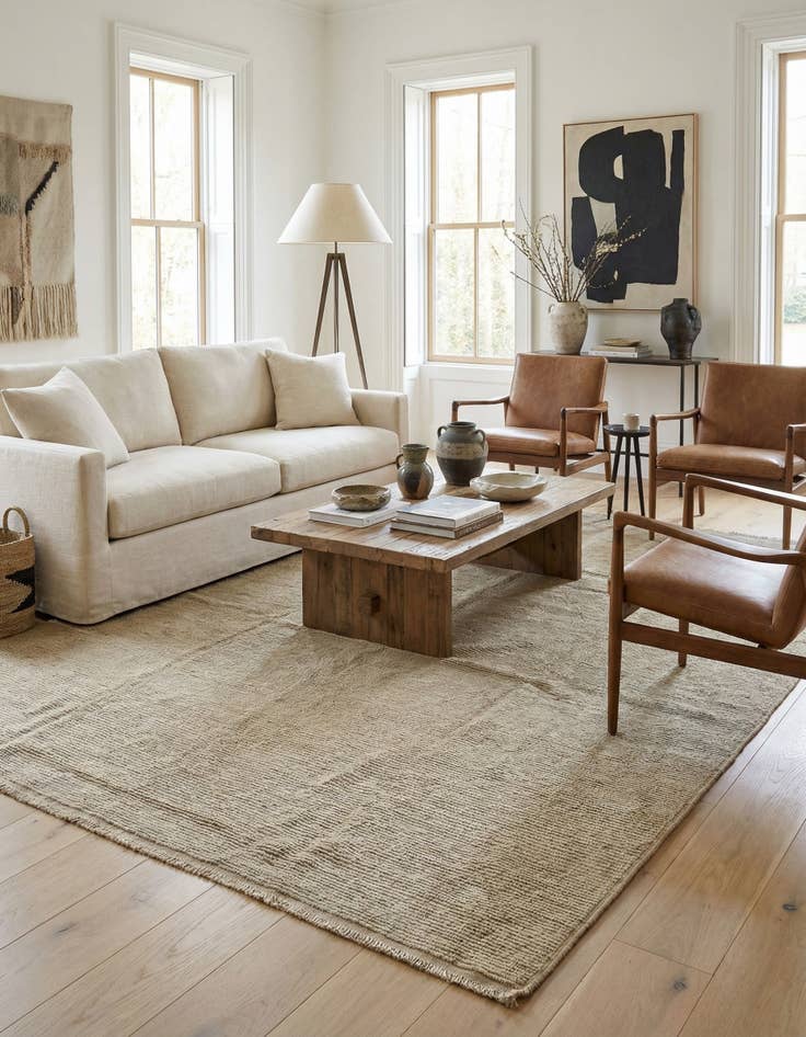 Detail image of 9' x 13'  Hand Knotted Moroccan Wool Rug