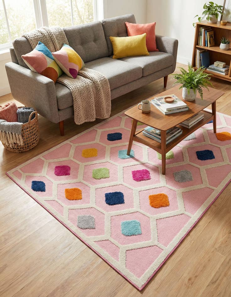 Detail image of  5' 3 x 5' 3  Washable Aruba Indoor / Outdoor Square Rug