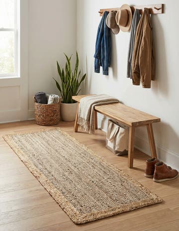 2' x 5' 1 Handmade Braided Jute Runner Rug