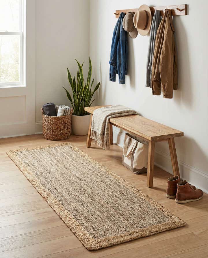 2' x 5' 1 Handmade Braided Jute Runner Rug