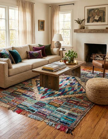 8' 2 x 10' 5 Hand Knotted Moroccan Wool Rug