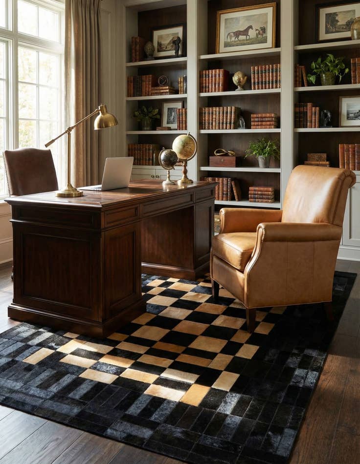 Detail image of  5' 1 x 8' 1 Cowhide - Patchwork Rug