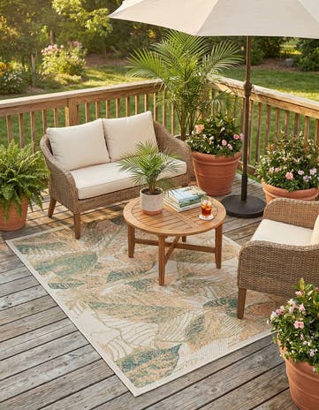 Ivory Easy-Clean Baja Indoor / Outdoor Rug