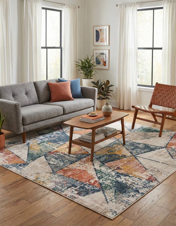 Detail image of 7' 3 x 7' 3 Gemstone Square Rug