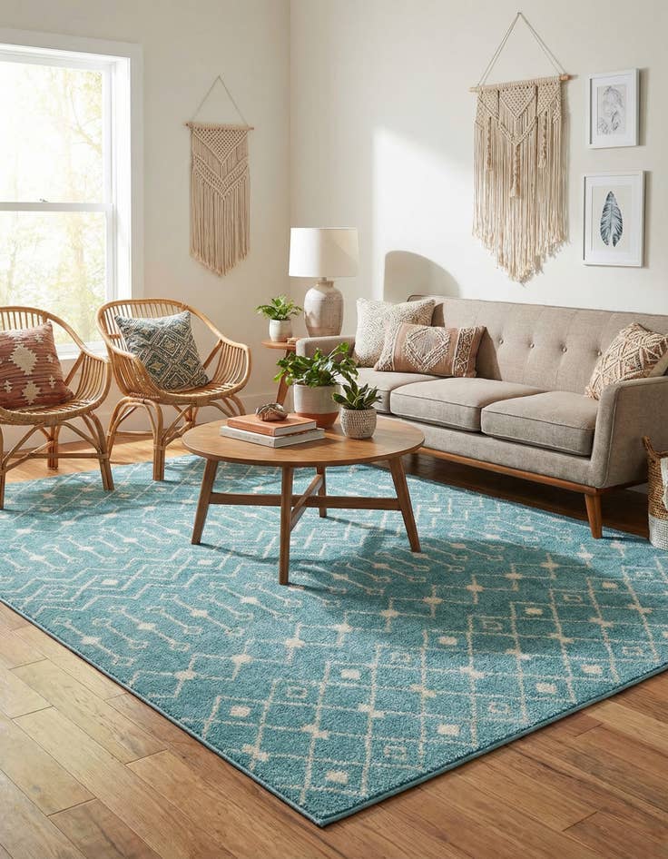 Detail image of  6' x 9' Moroccan Trellis Rug