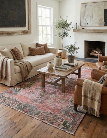 4' 1 x 6' 9 Hand Knotted Ultra Vintage Persian Wool Rug