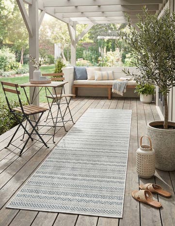 2' 7 x 12' Easy-Clean Ribbon Indoor / Outdoor Runner Rug