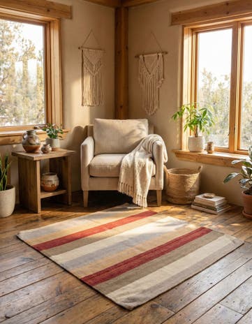 3' 1 x 3' 3 Hand Woven Pillow Wool Square Rug