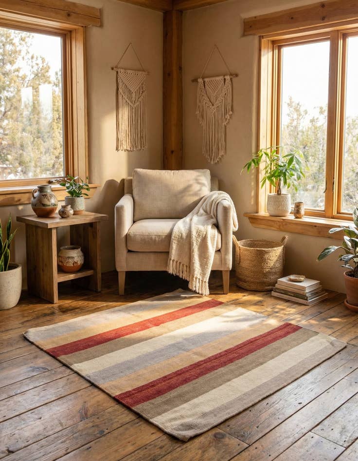 Detail image of 3' 1 x 3' 3  Hand Woven Pillow Wool Square Rug