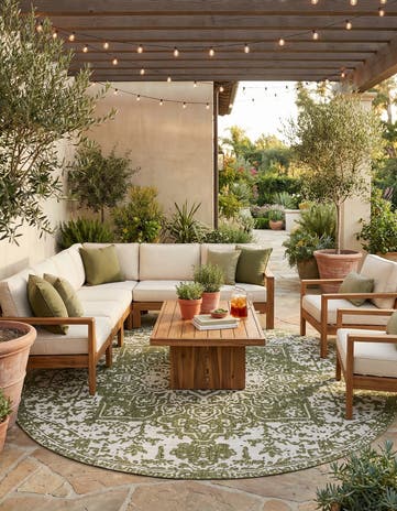 13' x 13' Easy-Clean Jill Zarin Dubai Indoor / Outdoor Round Rug