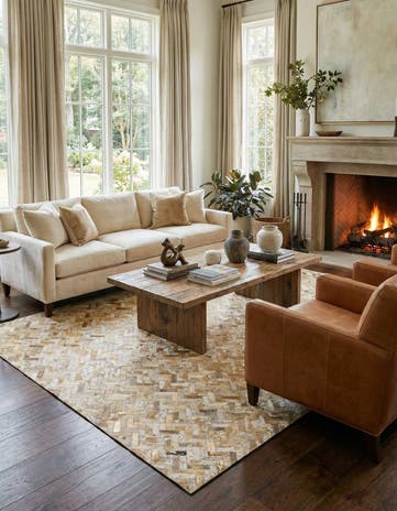 5' 5 x 7' 6 Cowhide Stocks Rug