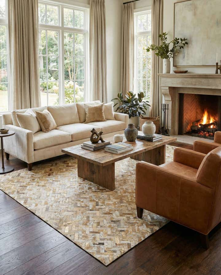 5' 5 x 7' 6 Cowhide Stocks Rug