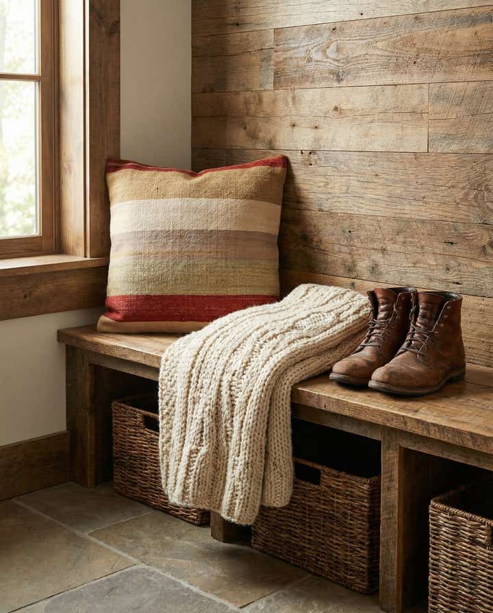 1' 6 x 1' 7 Hand Woven Pillow Wool Square Rug