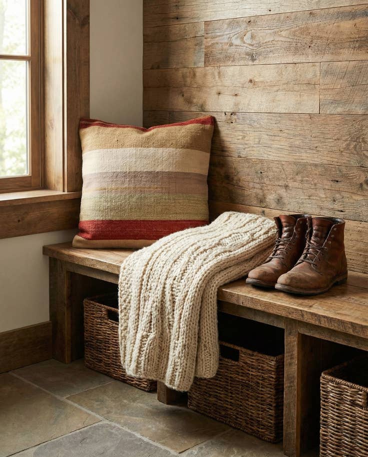 Detail image of 1' 6 x 1' 7 Hand Woven Pillow Wool Square Rug