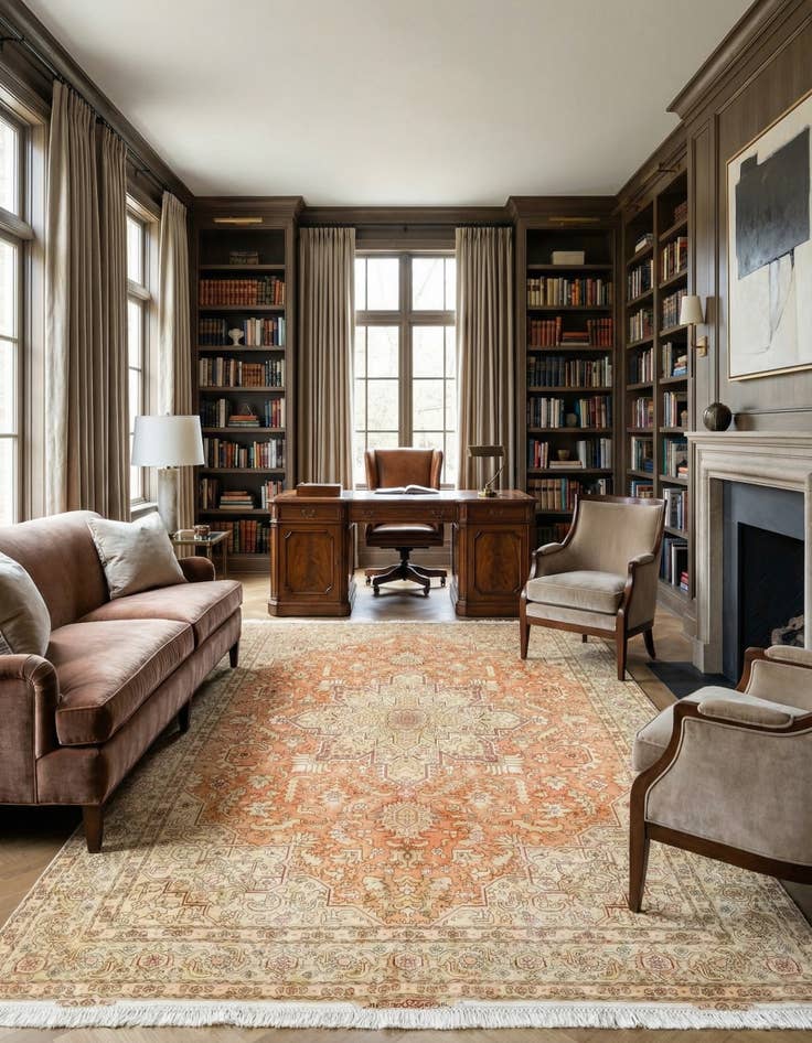 Detail image of 6' 8 x 10'  Hand Knotted Tabriz Persian Rug