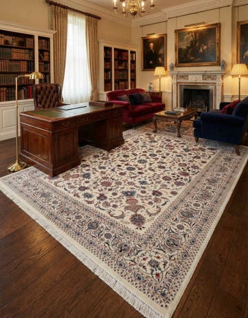 10' x 14' 3 Hand Knotted Mashad Persian Wool Rug