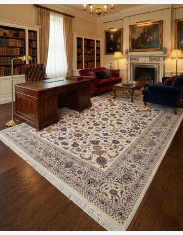 10' x 14' 3 Hand Knotted Mashad Persian Wool Rug