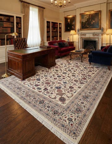 10' x 14' 3 Hand Knotted Mashad Persian Wool Rug