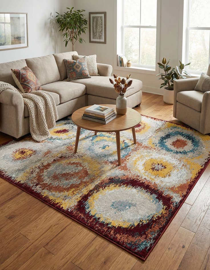 Detail image of 7' 10 x 7' 10 Kamala Washable Square Rug