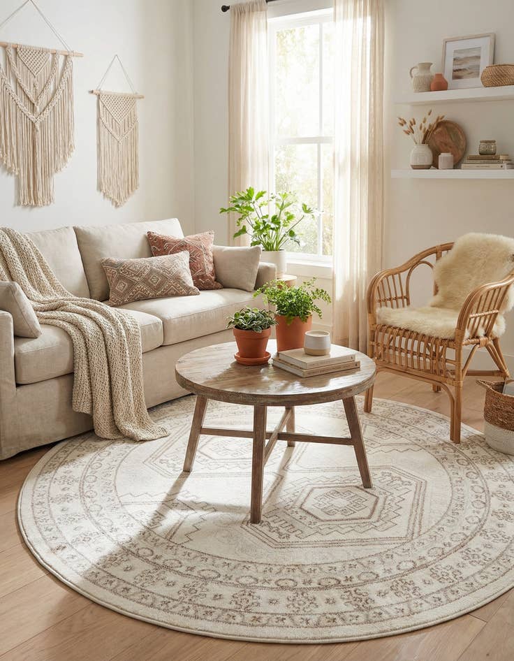 Detail image of  5' 3 x 5' 3 Charlotte Round Rug