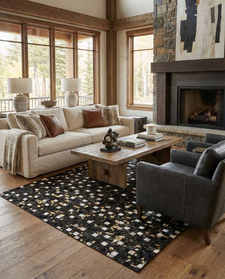 5' 1 x 7' 11 Cowhide Stocks Rug