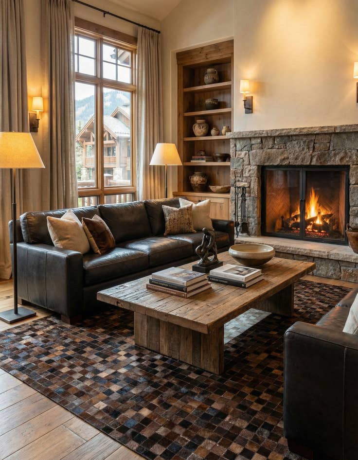 Detail image of 5' x 7' 10 Cowhide Stocks Rug