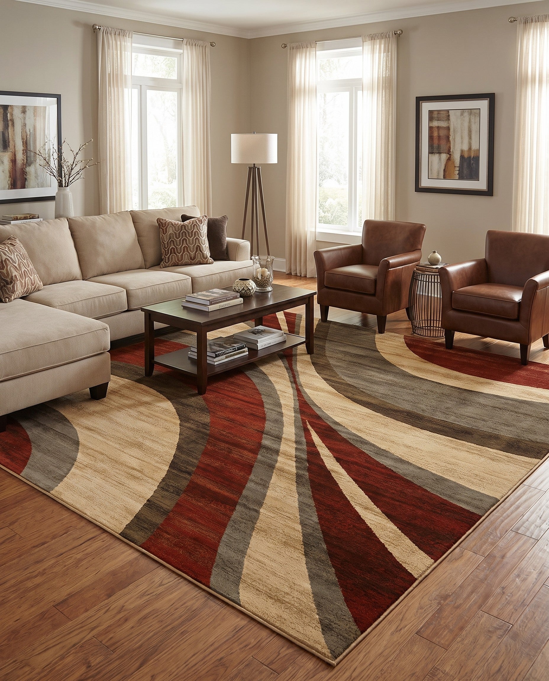 Beige Coffee Shop Square Rug