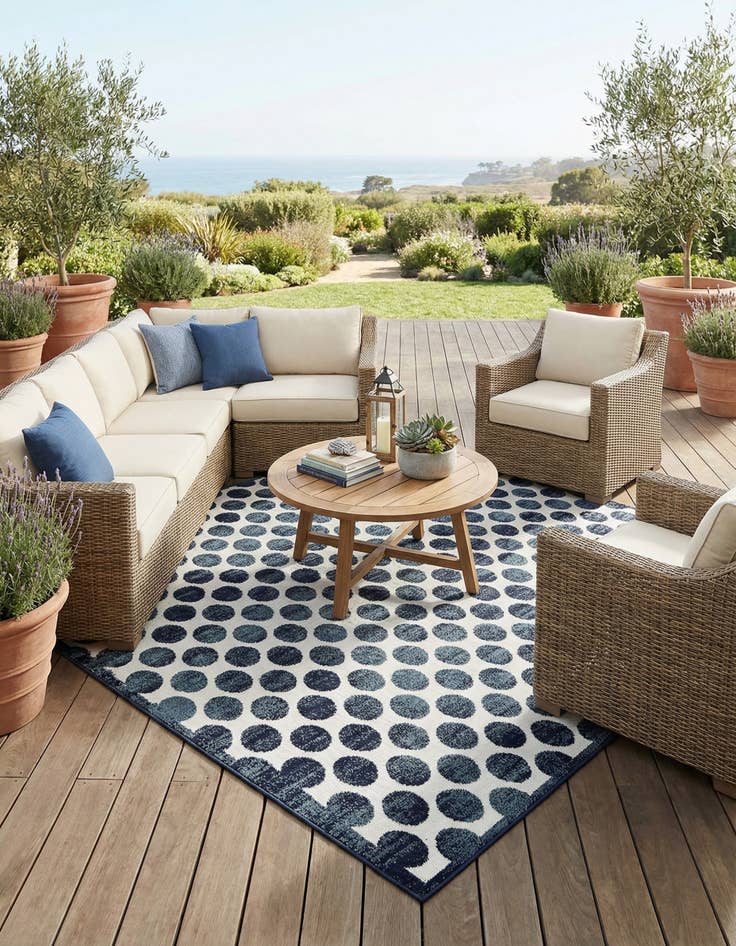 Detail image of 7' 10 x 7' 10 Easy-Clean Sabrina Soto Indoor / Outdoor Square Rug
