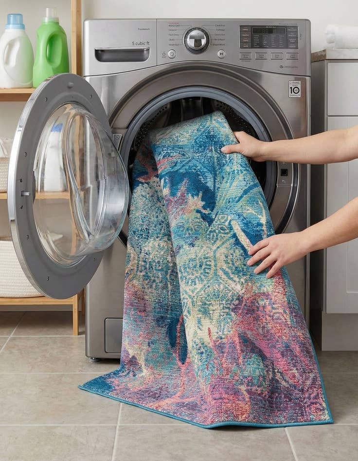 Detail image of 4' x 6'  Washable Coastal Indoor / Outdoor Rug