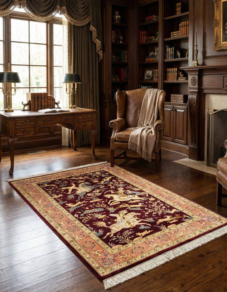 Detail image of 2' 7 x 3' 11 Ghom Silk Rug