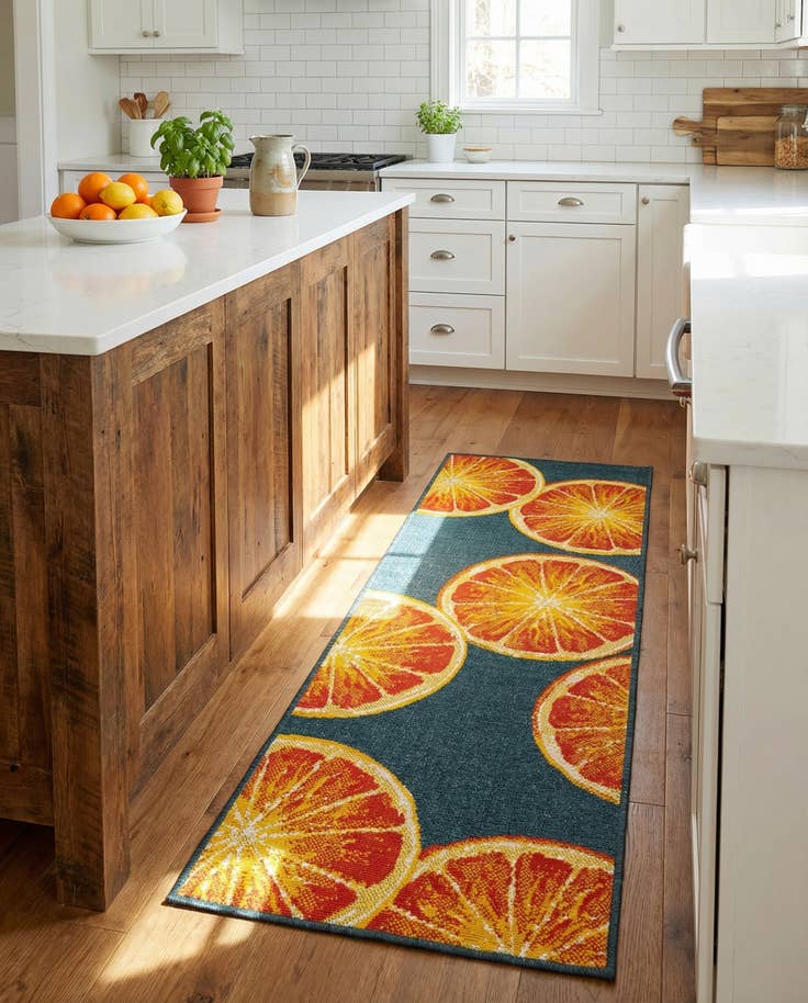 Detail image of 2' x 6' Easy-Clean Modern Indoor / Outdoor Runner Rug