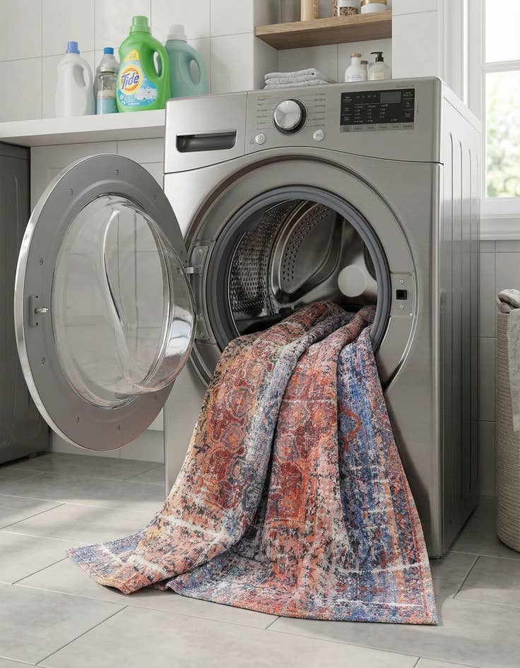 Detail image of 7' 10 x 7' 10  Washable Renaissance Square Rug