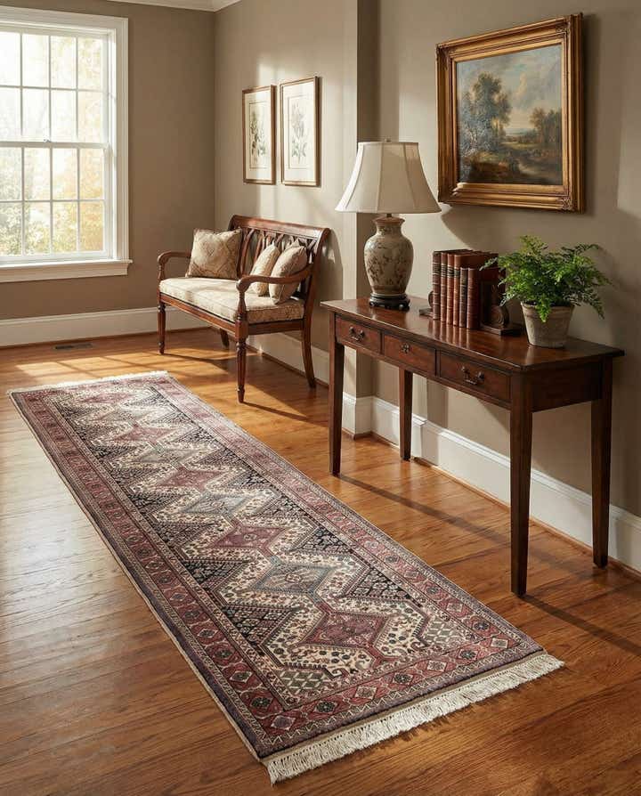 3' x 11' 3 Hand Knotted Shirvan Wool Runner Rug