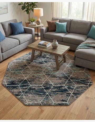 7' x 7' Trellis Frieze Octagon Rug