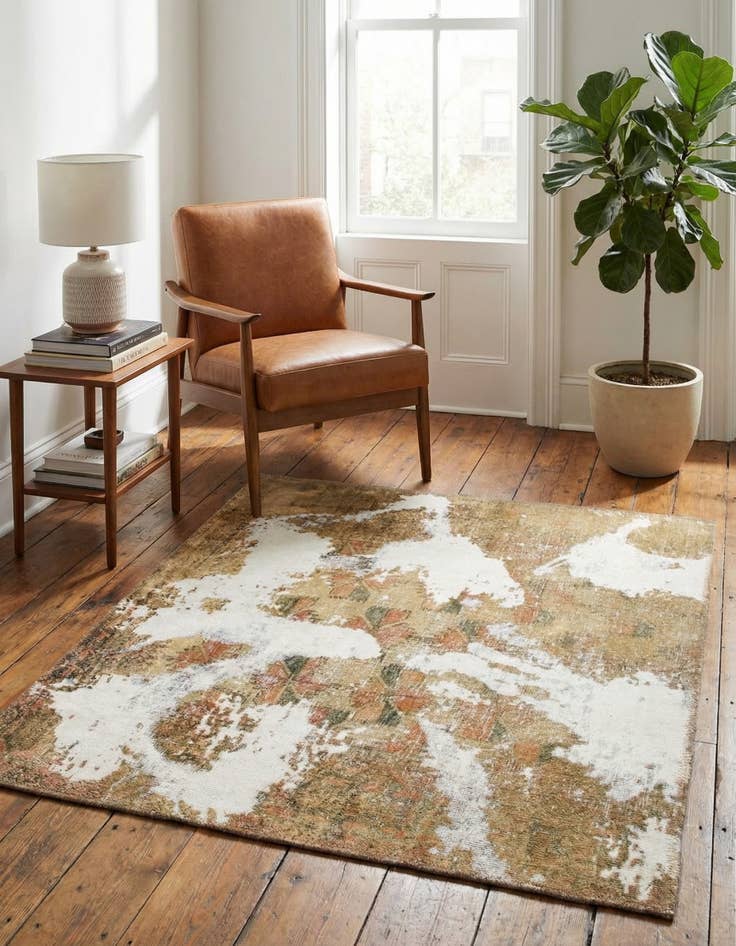 Detail image of 3' 2 x 3' 5  Hand Knotted Ultra Vintage Persian Wool Square Rug