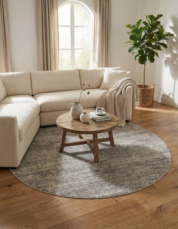 Gray Finsbury Round Rug