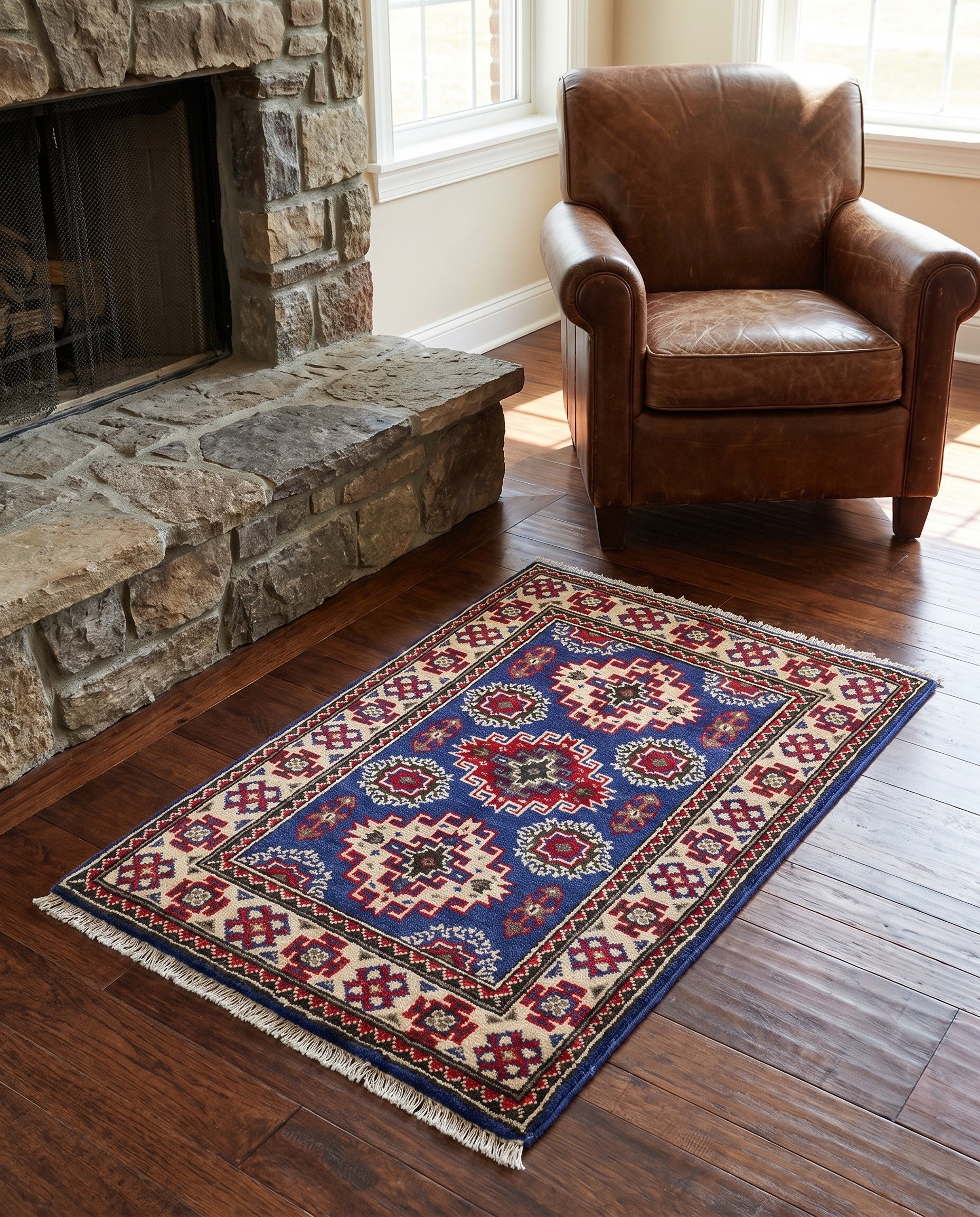 2' x 3' Hand Knotted Kazak Rug