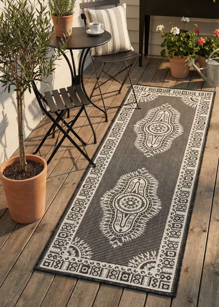 2' x 6' Easy-Clean Traditional Indoor / Outdoor Runner Rug