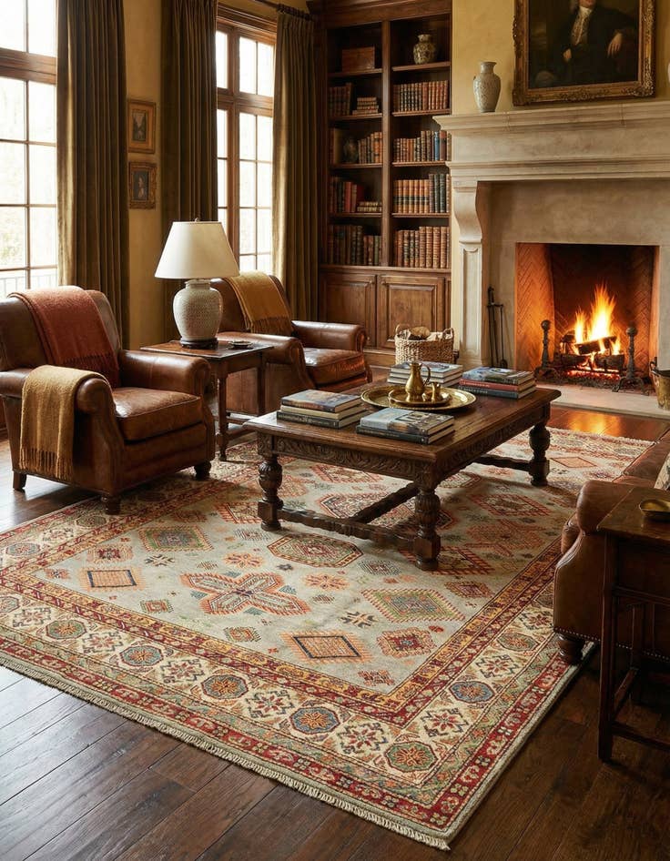 Detail image of 6' 9 x 9' 11 Kazak Wool Rug