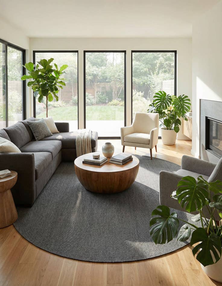 Detail image of 13' x 13'  Washable Solid Indoor / Outdoor Square Rug