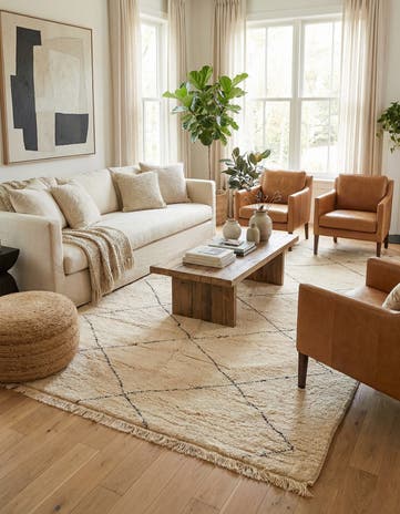 6' 10 x 10' 5 Hand Knotted Moroccan Wool Rug