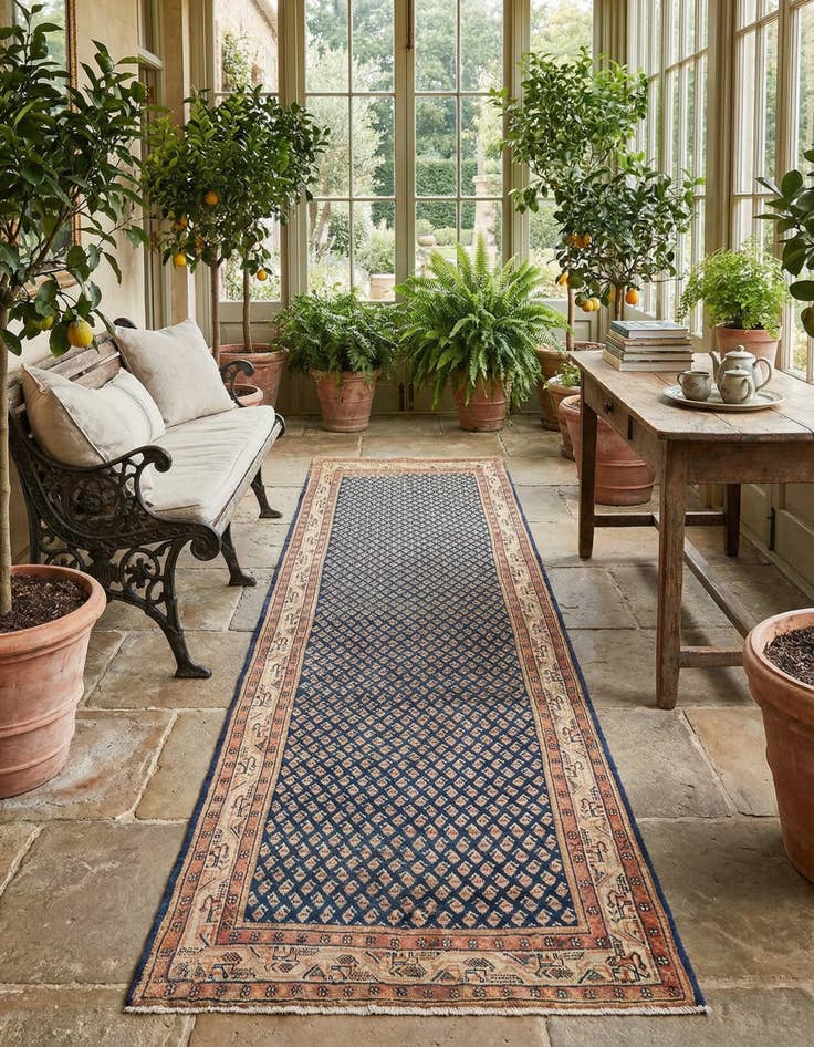 Detail image of 3' 5 x 9' 11 Hamedan Runner Rug