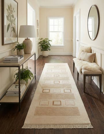2' 9 x 9' 9 Hand Knotted Darya Wool Runner Rug
