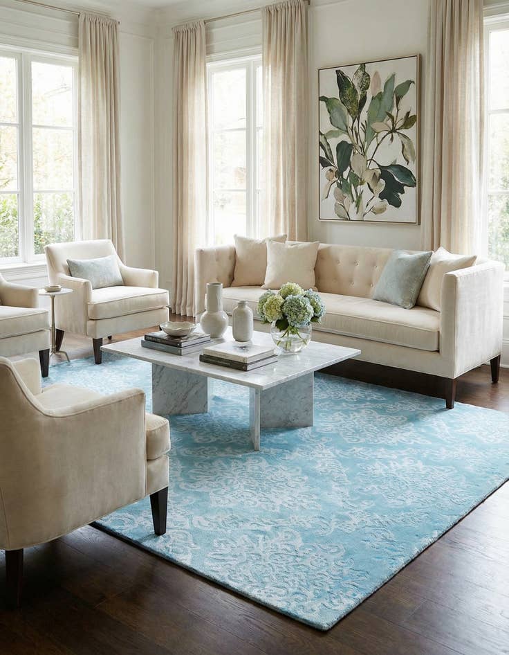 Detail image of 6' 8 x 10'  Hand Knotted Darya Wool Rug