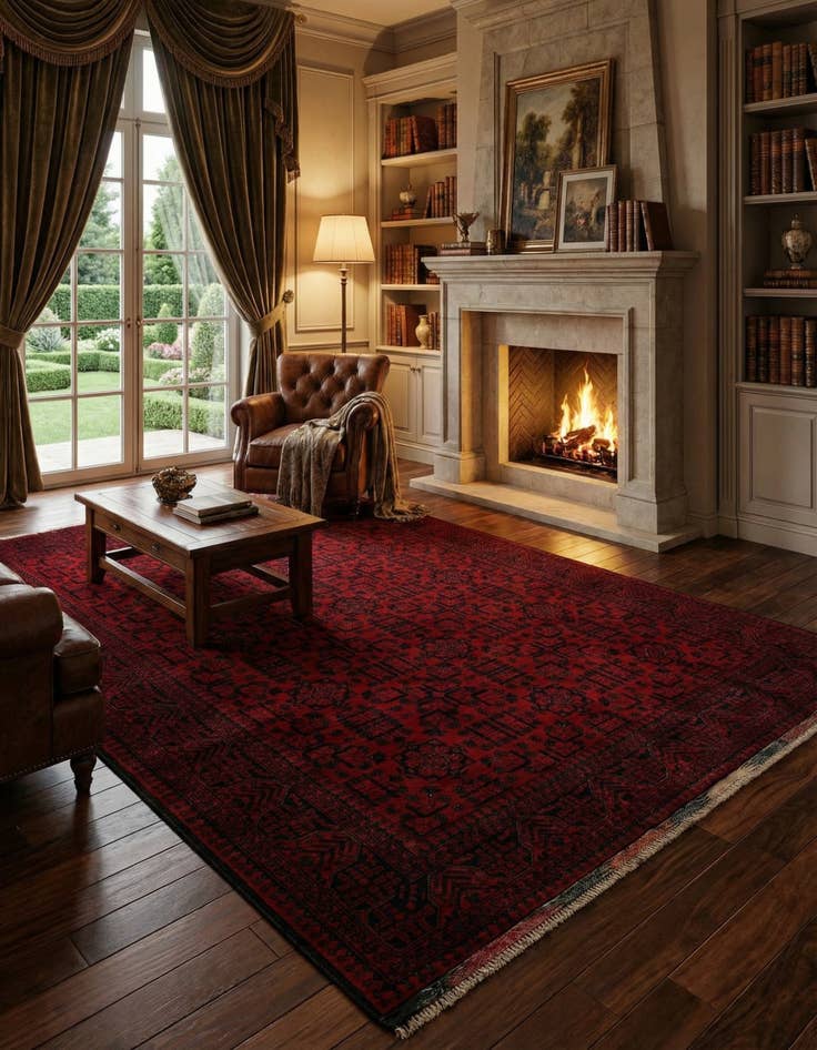 Detail image of  6' 8 x 9' 9  Hand Knotted Khal Mohammadi Wool Rug