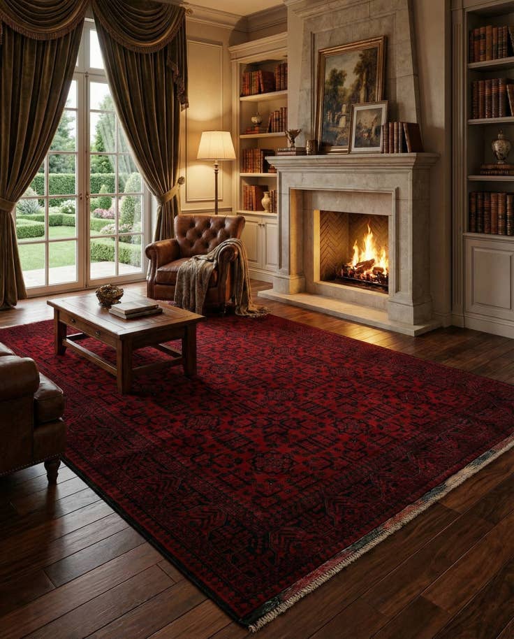 Detail image of 6' 8 x 9' 9 Hand Knotted Khal Mohammadi Wool Rug